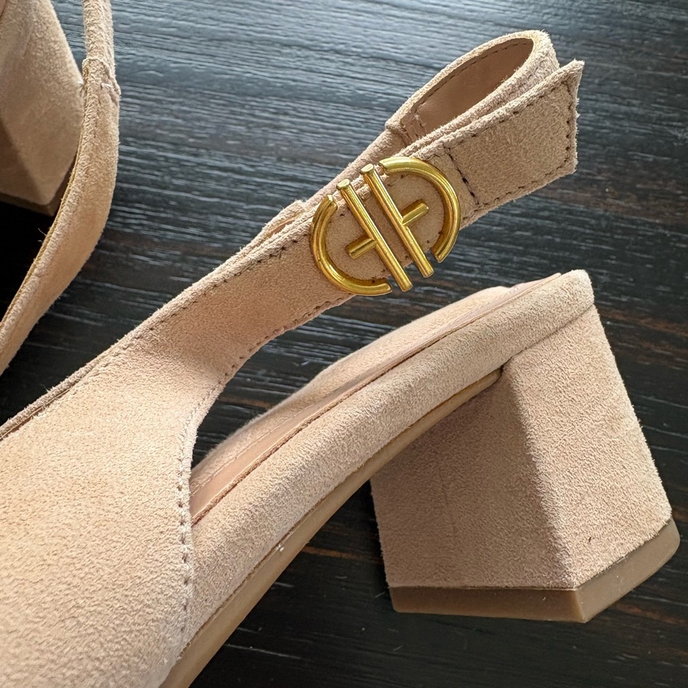 Cole Haan Nude Suede Slingback Heels - Picture 2 of 4